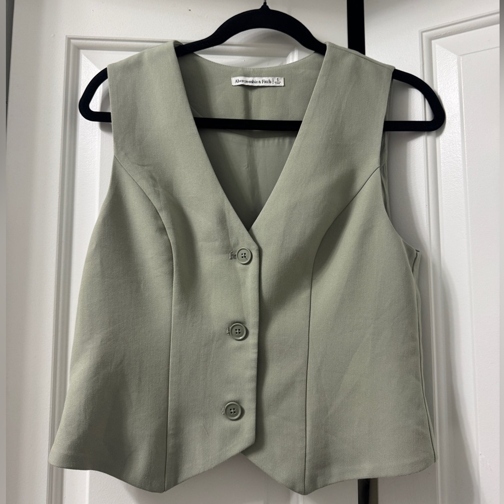 Abercrombie Green Button Up Vest